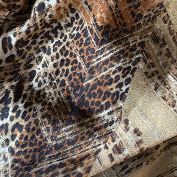 Ady P Leopard Print Maxi Dress Boho Long Sleeve Lined Waist Tie XL - Picture 9 of 10